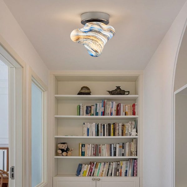 Contemporary Creative Dome Cartoon Starfish Hardware Glass 1 - Light Semi-Flush Mount Ceiling Light For Hallways - Image 8