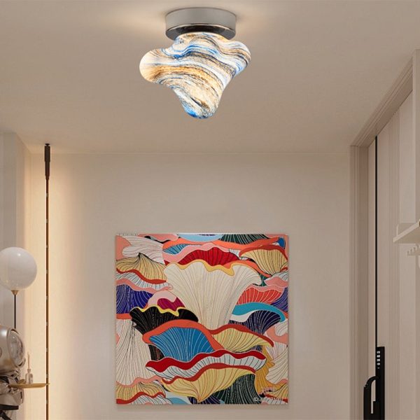 Contemporary Creative Dome Cartoon Starfish Hardware Glass 1 - Light Semi-Flush Mount Ceiling Light For Hallways - Image 3