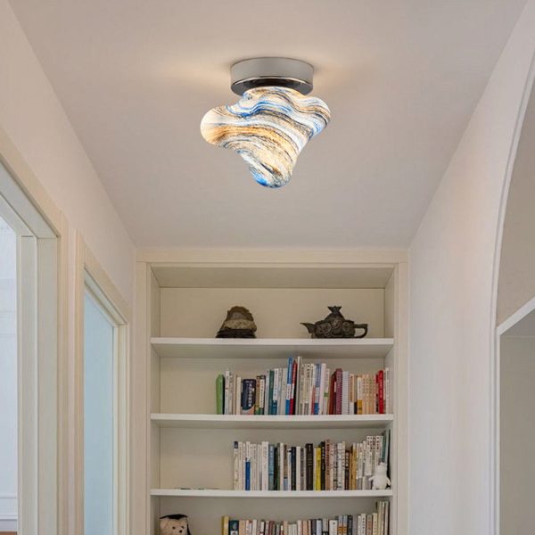 Contemporary Creative Dome Cartoon Starfish Hardware Glass 1 - Light Semi-Flush Mount Ceiling Light For Hallways - Image 10