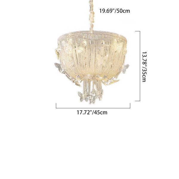 Modern Luxury Semicircle Butterflies Crystal Glass Hardware 4/6 - Light Chandelier For Dining Room - Image 4