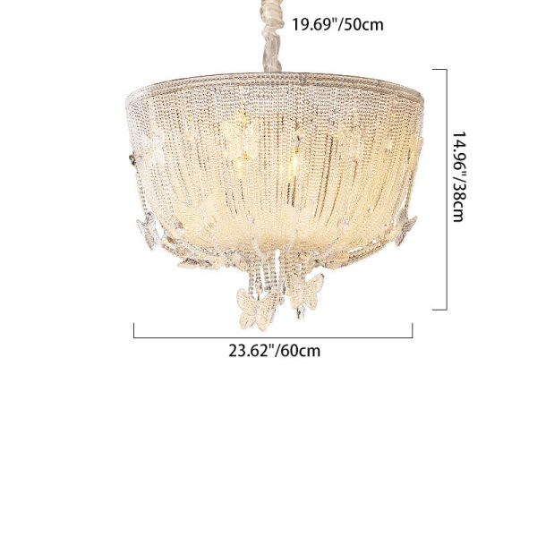 Modern Luxury Semicircle Butterflies Crystal Glass Hardware 4/6 - Light Chandelier For Dining Room - Image 5