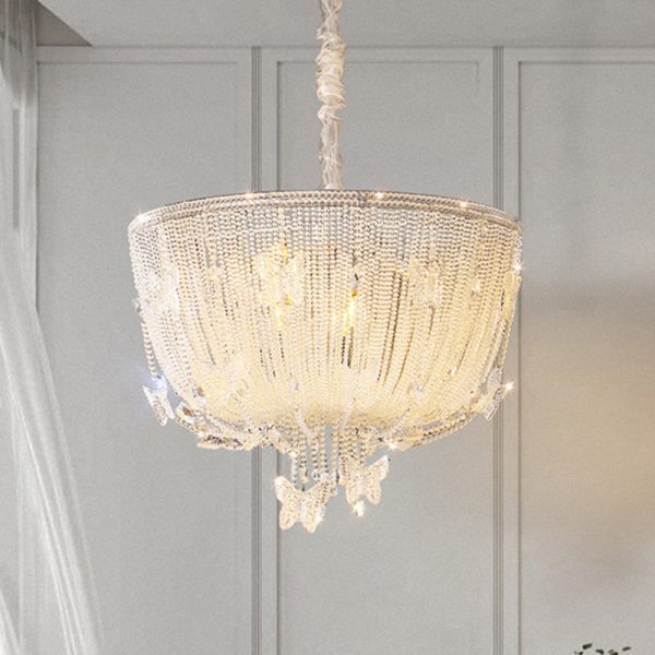 Modern Luxury Semicircle Butterflies Crystal Glass Hardware 4/6 - Light Chandelier For Dining Room - Image 8
