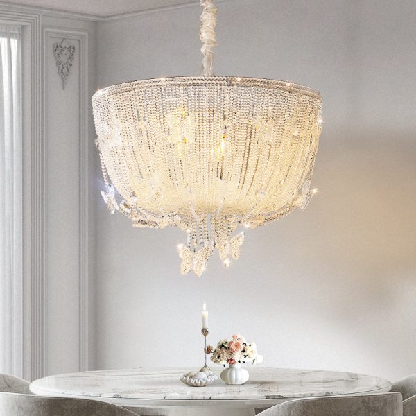 Modern Luxury Semicircle Butterflies Crystal Glass Hardware 4/6 - Light Chandelier For Dining Room - Image 3