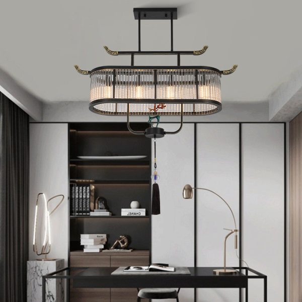 Traditional Chinese Dome Deer Round Rectangle Crystal Iron 4/6/8/10 - Light Chandelier For Dining Room - Image 3