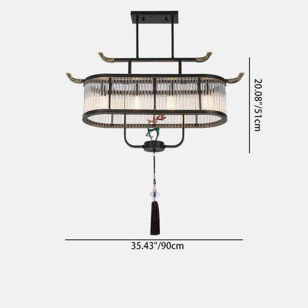 Traditional Chinese Dome Deer Round Rectangle Crystal Iron 4/6/8/10 - Light Chandelier For Dining Room - Image 7