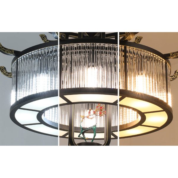 Traditional Chinese Dome Deer Round Rectangle Crystal Iron 4/6/8/10 - Light Chandelier For Dining Room - Image 13