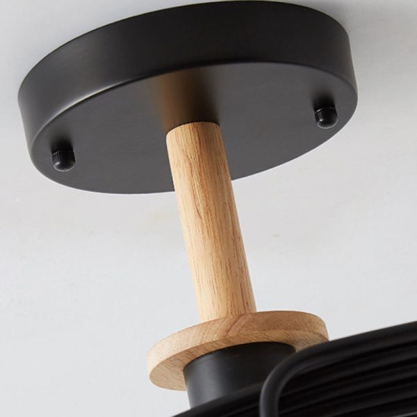 Contemporary Nordic Dome Orbs Curved Distortion Iron Solid Wood Glass 3/5 - Light Chandelier For Dining Room - Image 6