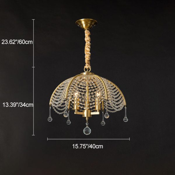 Modern Luxury Mushroom Copper Crystal 3/5/6 - Light Chandelier For Living Room - Image 4