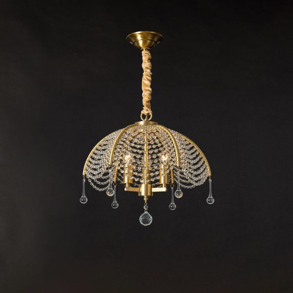 Modern Luxury Mushroom Copper Crystal 3/5/6 - Light Chandelier For Living Room - Image 13