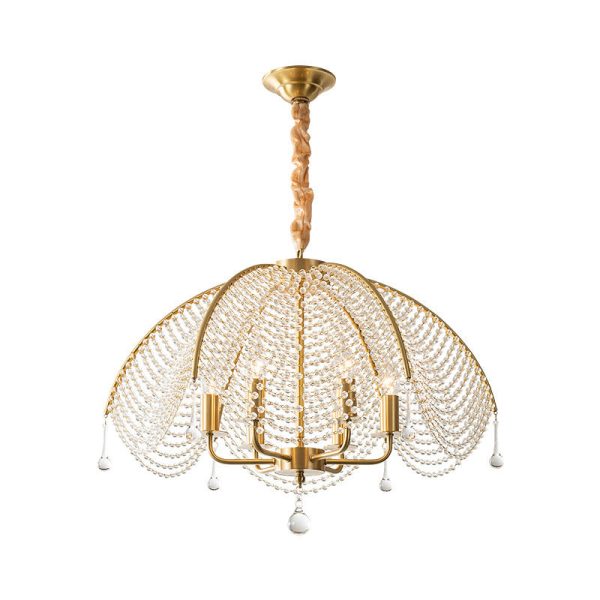 Modern Luxury Mushroom Copper Crystal 3/5/6 - Light Chandelier For Living Room - Image 21