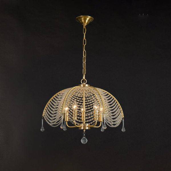 Modern Luxury Mushroom Copper Crystal 3/5/6 - Light Chandelier For Living Room - Image 14