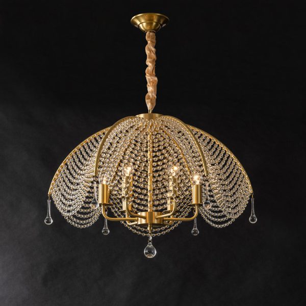 Modern Luxury Mushroom Copper Crystal 3/5/6 - Light Chandelier For Living Room - Image 16