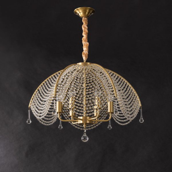 Modern Luxury Mushroom Copper Crystal 3/5/6 - Light Chandelier For Living Room - Image 17