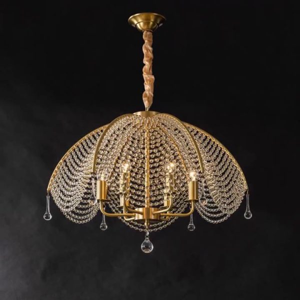 Modern Luxury Mushroom Copper Crystal 3/5/6 - Light Chandelier For Living Room - Image 18