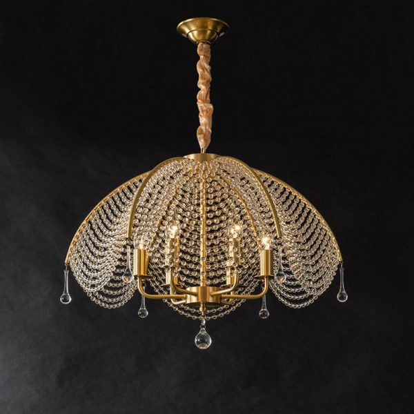 Modern Luxury Mushroom Copper Crystal 3/5/6 - Light Chandelier For Living Room - Image 19