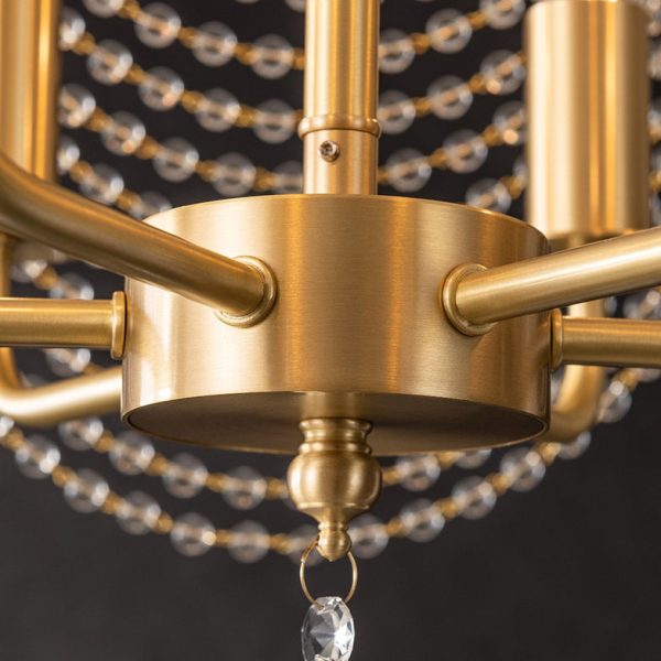 Modern Luxury Mushroom Copper Crystal 3/5/6 - Light Chandelier For Living Room - Image 10