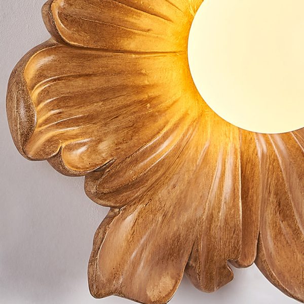 Traditional Japanese Floral Orb Resin Roto-molding 1 - Light Semi-Flush Mount Ceiling Light For Living Room - Image 5