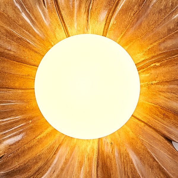 Traditional Japanese Floral Orb Resin Roto-molding 1 - Light Semi-Flush Mount Ceiling Light For Living Room - Image 6