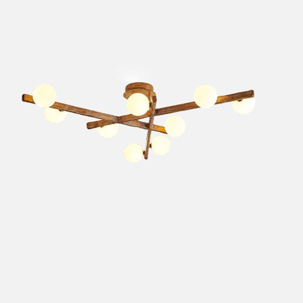 Traditional Japanese Dome Orb Long Branches Resin Roto-molding Hardware 3/6/9/12/15 - Light Semi-Flush Mount Ceiling Light For Living Room - Image 22