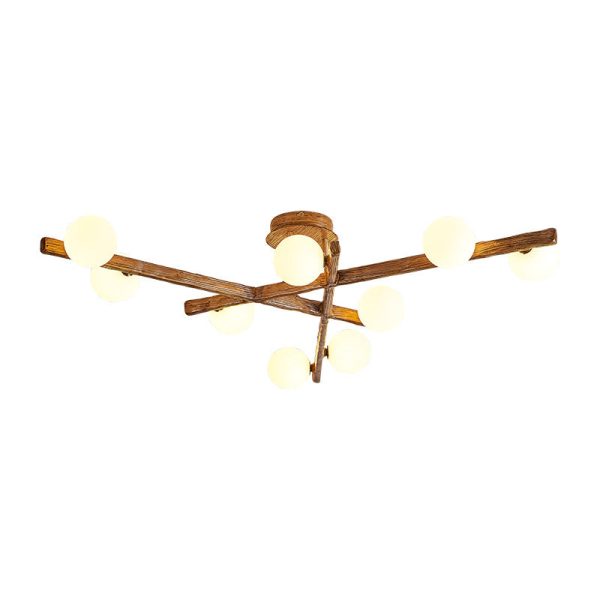 Traditional Japanese Dome Orb Long Branches Resin Roto-molding Hardware 3/6/9/12/15 - Light Semi-Flush Mount Ceiling Light For Living Room - Image 23