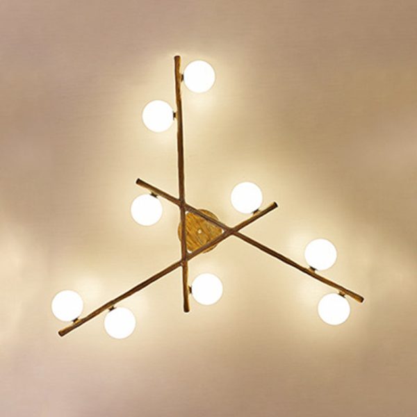 Traditional Japanese Dome Orb Long Branches Resin Roto-molding Hardware 3/6/9/12/15 - Light Semi-Flush Mount Ceiling Light For Living Room - Image 12