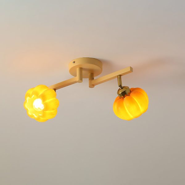 Contemporary Nordic Dome Pumpkin Resin Iron 2/3/4/5/6 - Light Semi-Flush Mount Ceiling Light For Living Room - Image 19