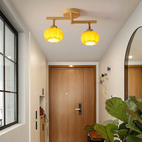 Contemporary Nordic Dome Pumpkin Resin Iron 2/3/4/5/6 - Light Semi-Flush Mount Ceiling Light For Living Room - Image 12