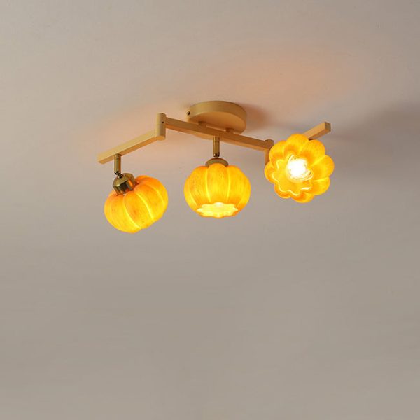 Contemporary Nordic Dome Pumpkin Resin Iron 2/3/4/5/6 - Light Semi-Flush Mount Ceiling Light For Living Room - Image 20