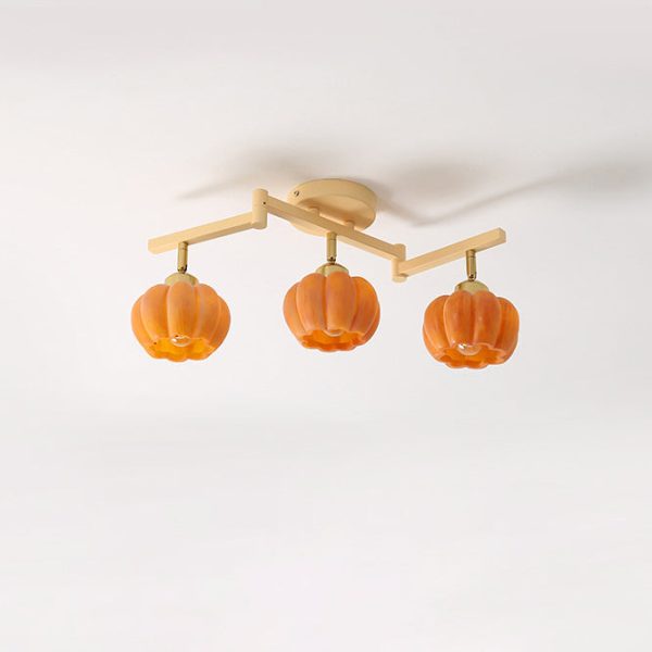 Contemporary Nordic Dome Pumpkin Resin Iron 2/3/4/5/6 - Light Semi-Flush Mount Ceiling Light For Living Room - Image 25