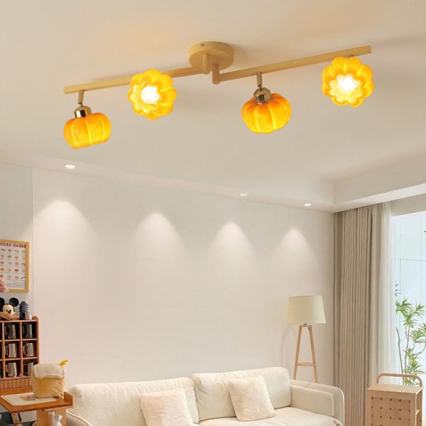 Contemporary Nordic Dome Pumpkin Resin Iron 2/3/4/5/6 - Light Semi-Flush Mount Ceiling Light For Living Room - Image 14