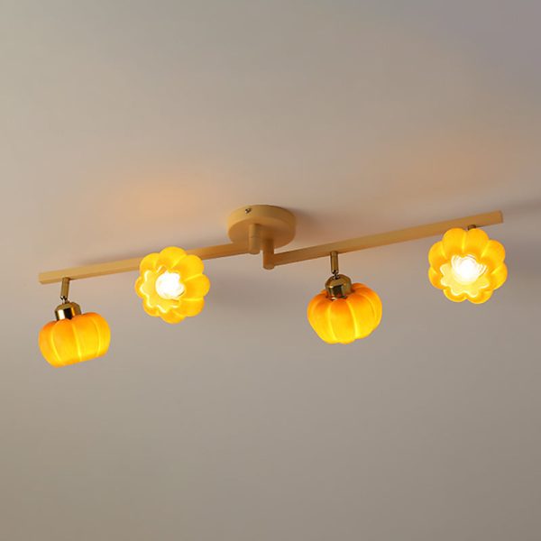 Contemporary Nordic Dome Pumpkin Resin Iron 2/3/4/5/6 - Light Semi-Flush Mount Ceiling Light For Living Room - Image 22