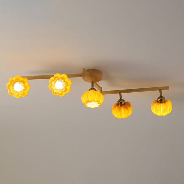 Contemporary Nordic Dome Pumpkin Resin Iron 2/3/4/5/6 - Light Semi-Flush Mount Ceiling Light For Living Room - Image 23