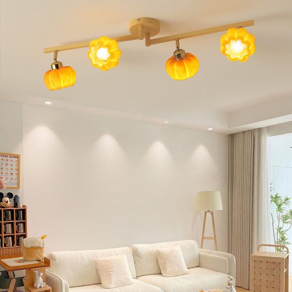 Contemporary Nordic Dome Pumpkin Resin Iron 2/3/4/5/6 - Light Semi-Flush Mount Ceiling Light For Living Room - Image 15