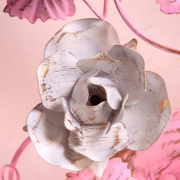 Contemporary Nordic Dome Branches Flowers Glass Crystal Iron 3 - Light Semi-Flush Mount Ceiling Light For Bedroom - Image 6