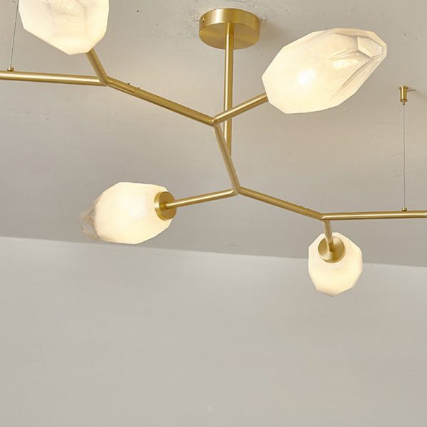Contemporary Scandinavian Branches Buds Glass Copper 4/6/8 - Light Semi-Flush Mount Ceiling Light For Living Room - Image 7