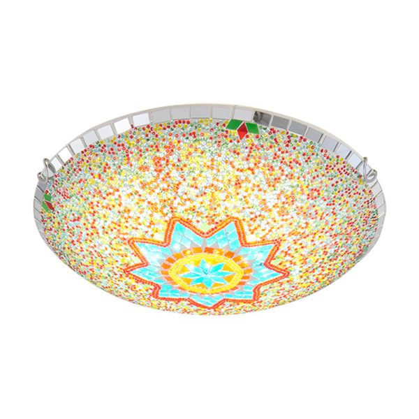 Traditional Tiffany Semicircle Hardware Glass 2/3/4 - Light Flush Mount Ceiling Light For Living Room - Image 19
