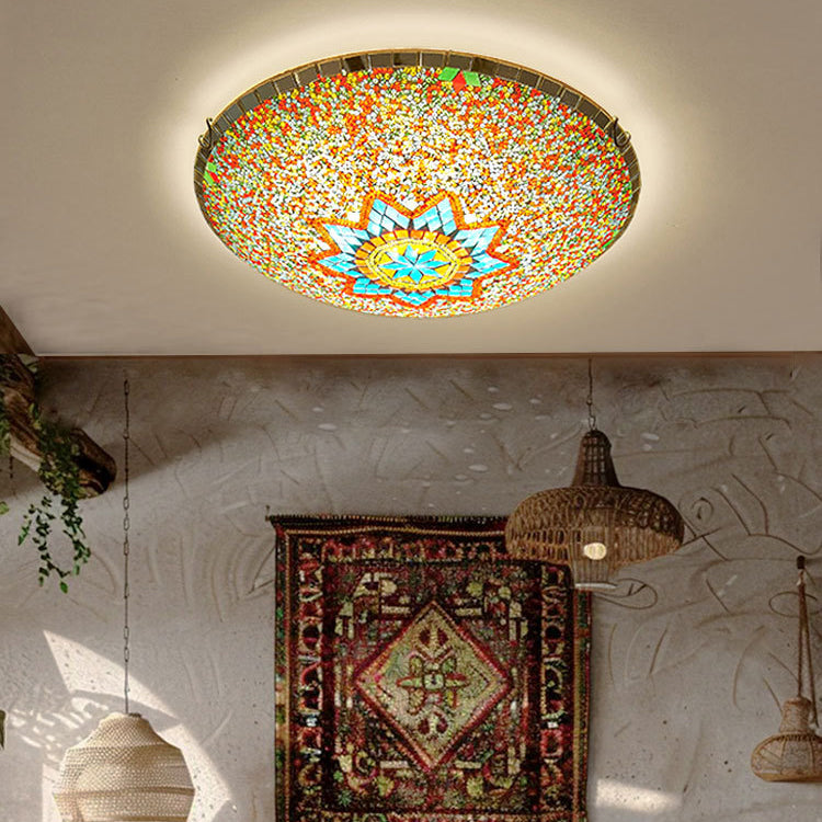 BS-Lighting-LA01399-5.jpg Traditional Tiffany Semicircle Hardware Glass 2/3/4 - Light Flush Mount Ceiling Light For Living Room - Image 1