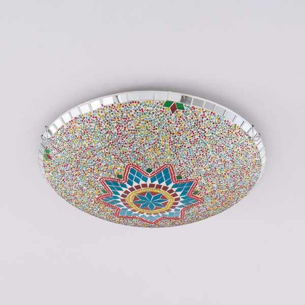 Traditional Tiffany Semicircle Hardware Glass 2/3/4 - Light Flush Mount Ceiling Light For Living Room - Image 9