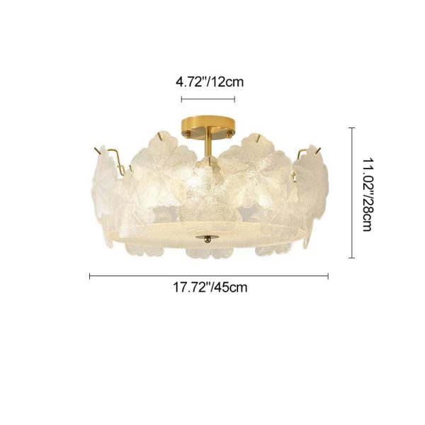 Traditional French Snowflake Glass Iron 5/8 - Light Semi-Flush Mount Ceiling Light For Living Room - Image 4