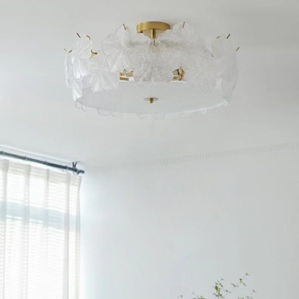 Traditional French Snowflake Glass Iron 5/8 - Light Semi-Flush Mount Ceiling Light For Living Room - Image 17