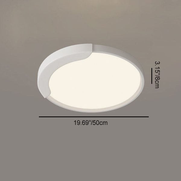 Modern Minimalist Round Splicing LLDPE Hardware LED Flush Mount Ceiling Light For Bedroom - Image 4