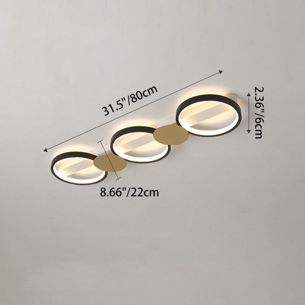 Contemporary Scandinavian Round Ring Iron Acrylic LED Semi-Flush Mount Ceiling Light For Living Room - Image 4