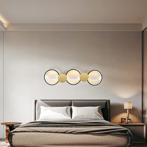 Contemporary Scandinavian Round Ring Iron Acrylic LED Semi-Flush Mount Ceiling Light For Living Room - Image 2
