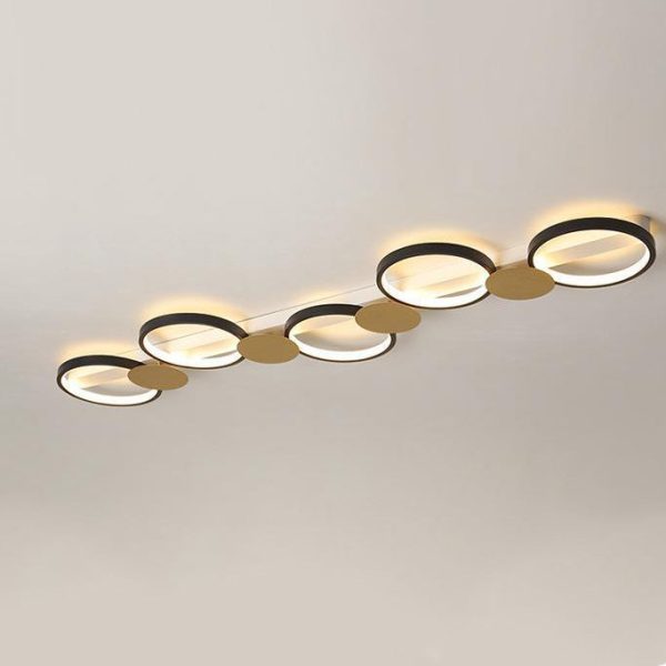 Contemporary Scandinavian Round Ring Iron Acrylic LED Semi-Flush Mount Ceiling Light For Living Room - Image 21