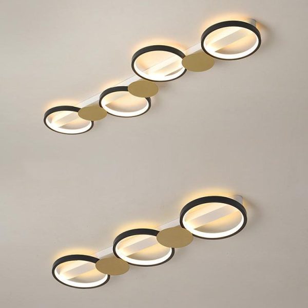 Contemporary Scandinavian Round Ring Iron Acrylic LED Semi-Flush Mount Ceiling Light For Living Room - Image 20