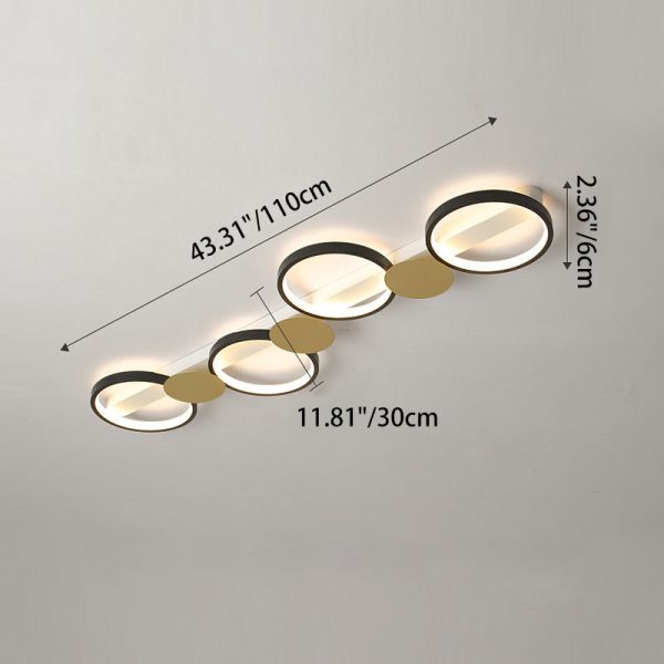 Contemporary Scandinavian Round Ring Iron Acrylic LED Semi-Flush Mount Ceiling Light For Living Room - Image 5