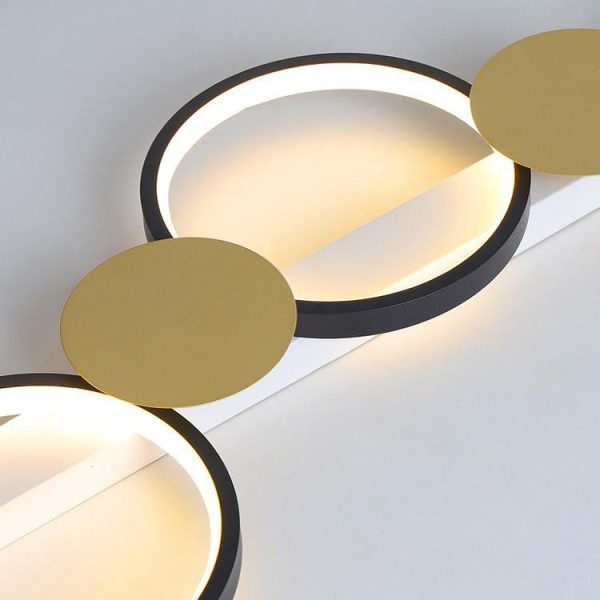 Contemporary Scandinavian Round Ring Iron Acrylic LED Semi-Flush Mount Ceiling Light For Living Room - Image 8