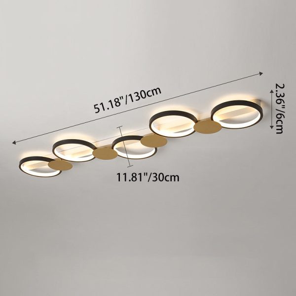 Contemporary Scandinavian Round Ring Iron Acrylic LED Semi-Flush Mount Ceiling Light For Living Room - Image 6