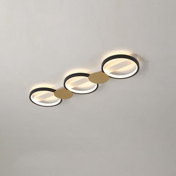 Contemporary Scandinavian Round Ring Iron Acrylic LED Semi-Flush Mount Ceiling Light For Living Room - Image 18