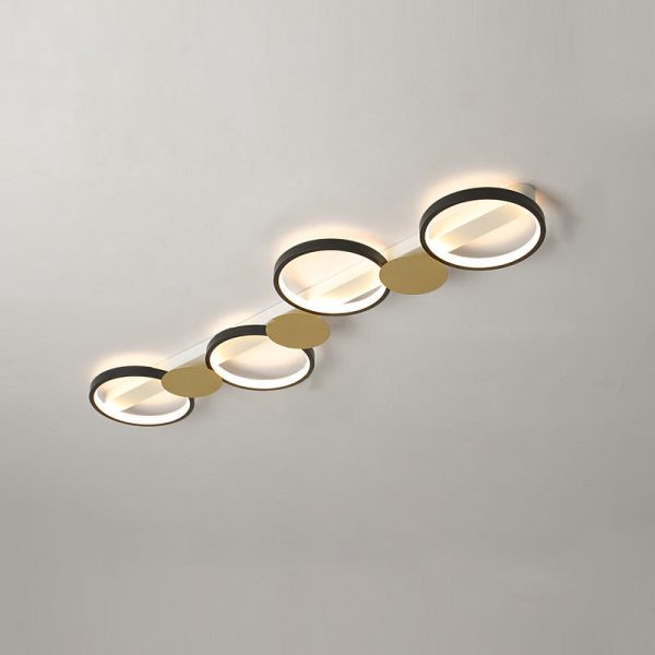 Contemporary Scandinavian Round Ring Iron Acrylic LED Semi-Flush Mount Ceiling Light For Living Room - Image 19